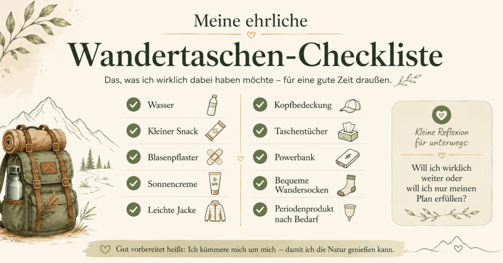 Meine ehrliche Wandertaschen-Checkliste